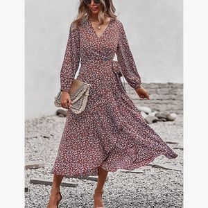 Unbranded Long Sleeve Wrap Maxi Dress
